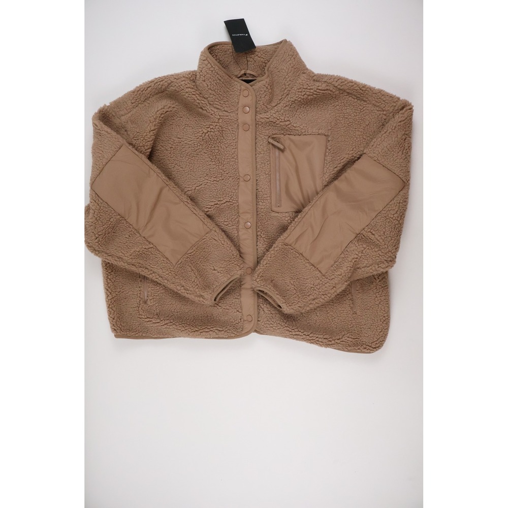 Fabletics Sherpa Fleece Jacket Wander Tan Solid 2X NWT